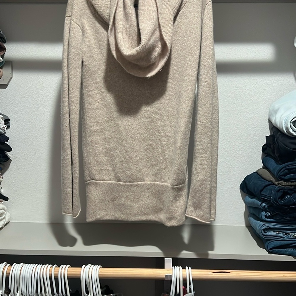 Elegant Beige Women's Cowl Neck Sweater
